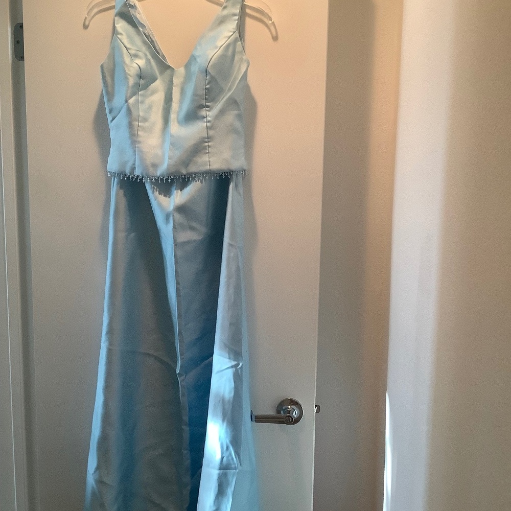 Blue Satin Wedding/Prom/Quinceanera Skirt and Top